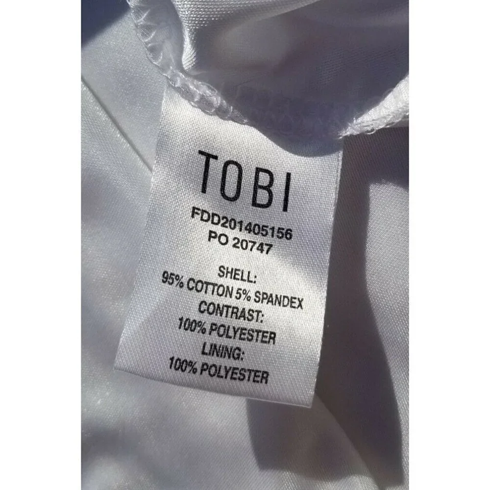 Tobi Knit Mesh Top‎ Quarter Sleeve White Dress XS